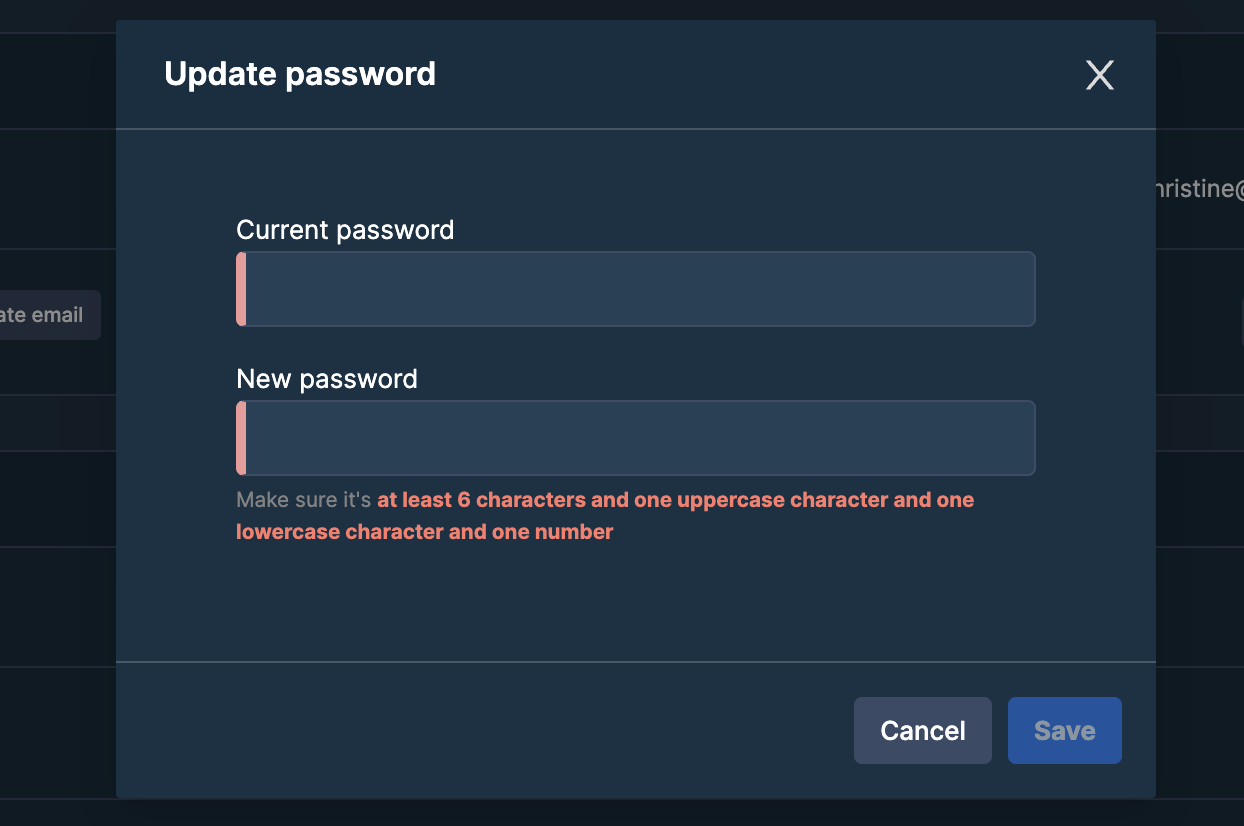 Password dialog