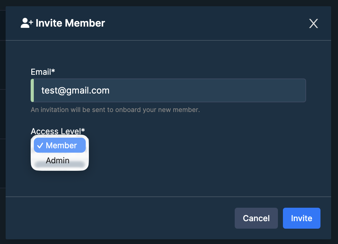 Enter member email